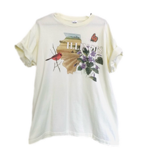 ILLINOIS LOVE Vintage Graphic Tee- by Anvil, 100% cotton